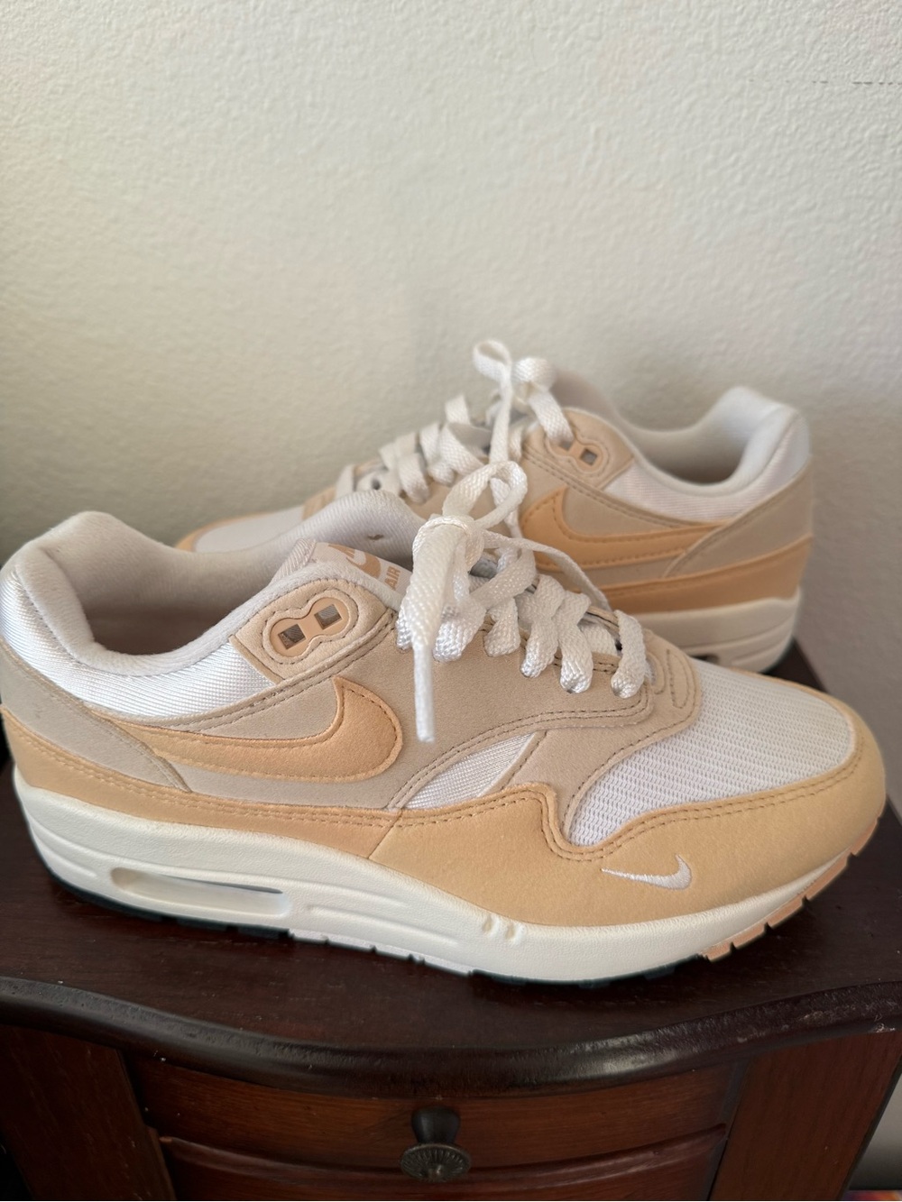 Nike Women’s Low-Top Sneakers in Beige and White